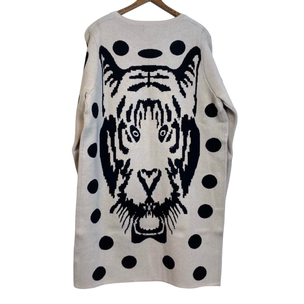 Anthropologie Pepaloves Open Front Long Tiger Cardigan Sweater - Picture 3 of 10